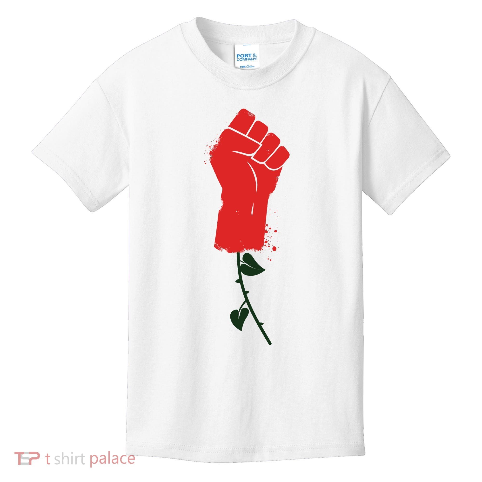 Rose Fist Women's Rights Kids T-Shirt