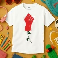 Rose Fist Women's Rights Kids T-Shirt thumb 3