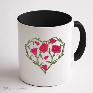 Rose Heart Coffee Mug back
