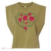 Rose Heart Garment-Dyed Women's Muscle Tee thumb 0