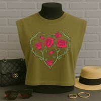 Rose Heart Garment-Dyed Women's Muscle Tee thumb 3