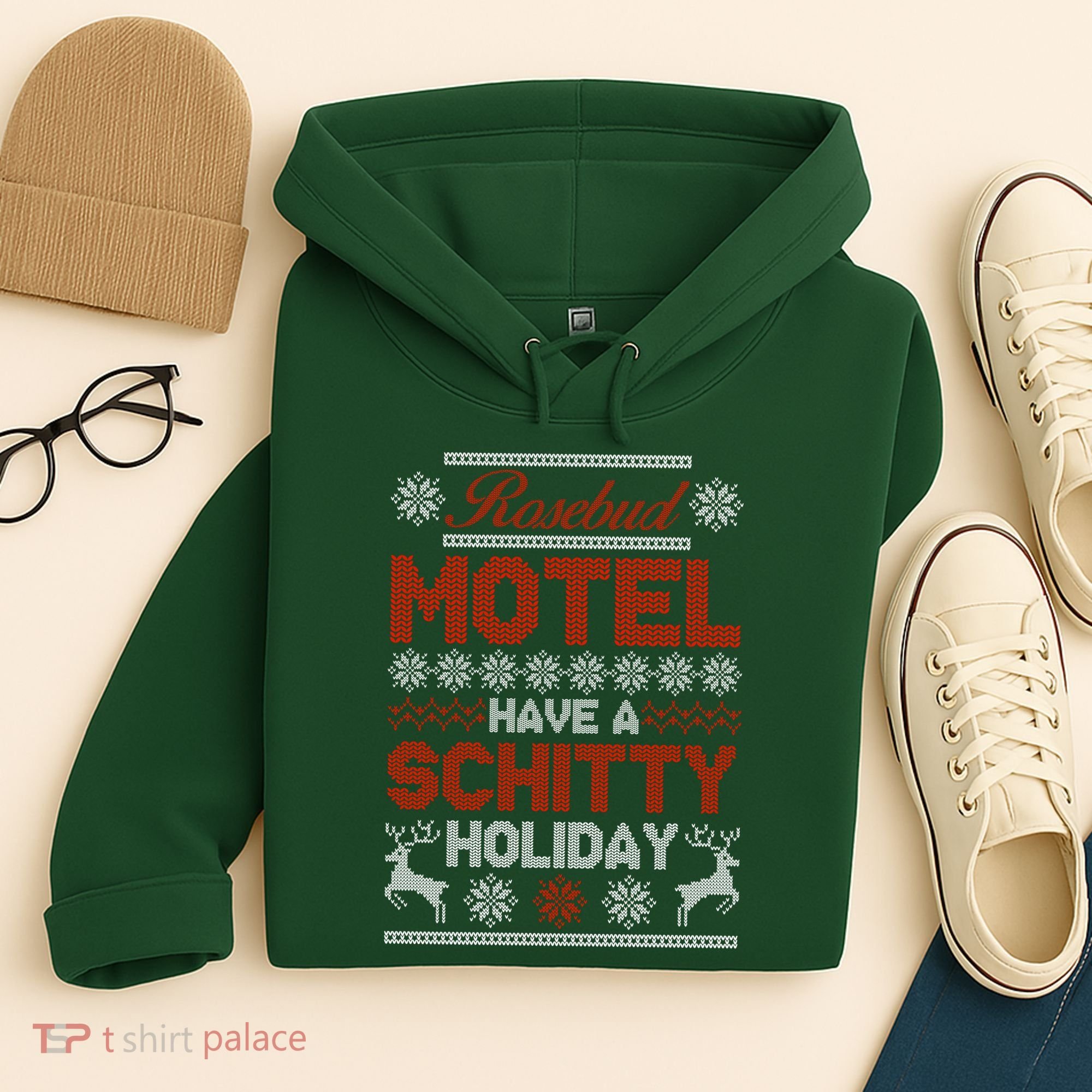 Rosebud Motel Have A Schitty Holiday Ugly Christmas Sweater Hoodie