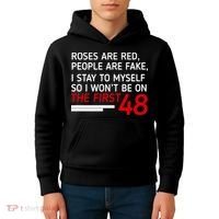Roses Are Red People Are Fake I Stay To Myself 48 Kids Hoodie thumb 4