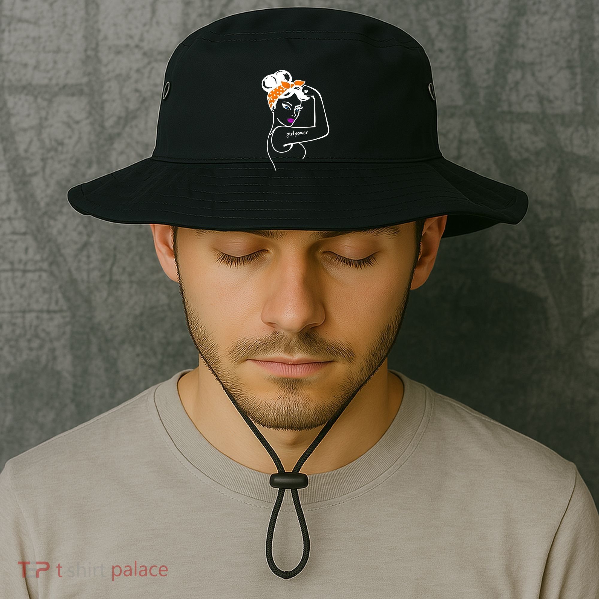 Rosie The Riveter Girl Power  Bucket Hat