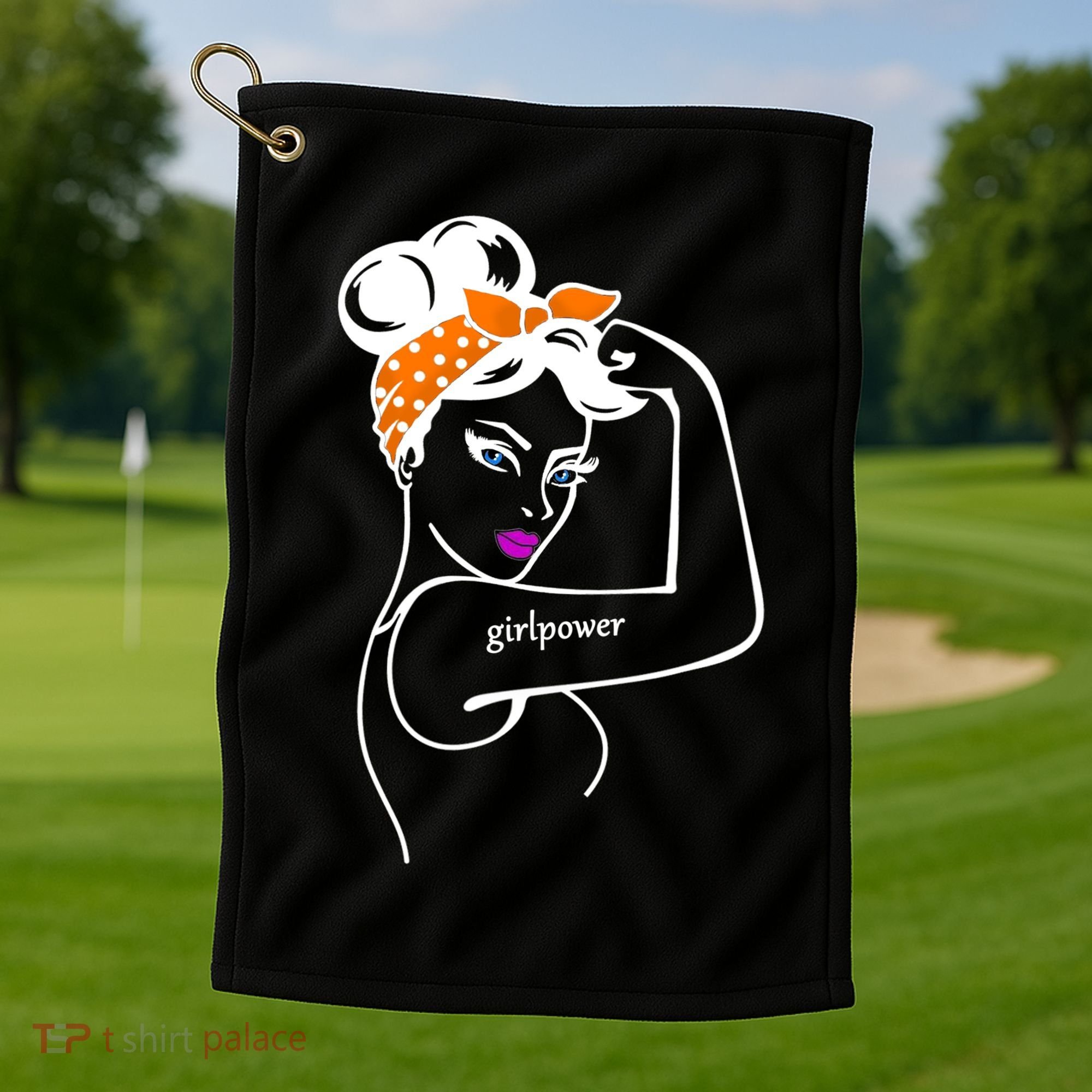 Rosie The Riveter Girl Power  Golf Towel