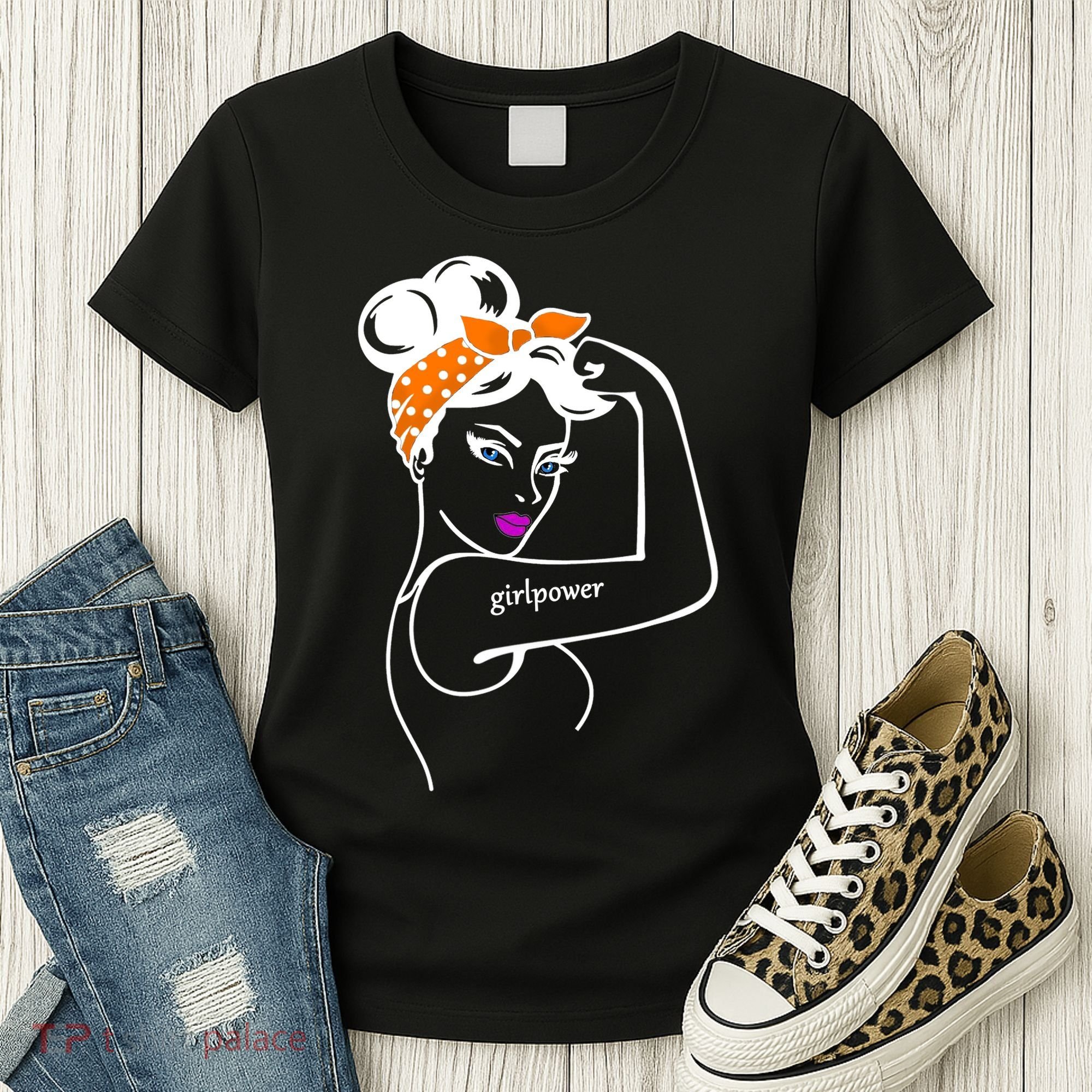 Rosie The Riveter Girl Power  Women's T-Shirt