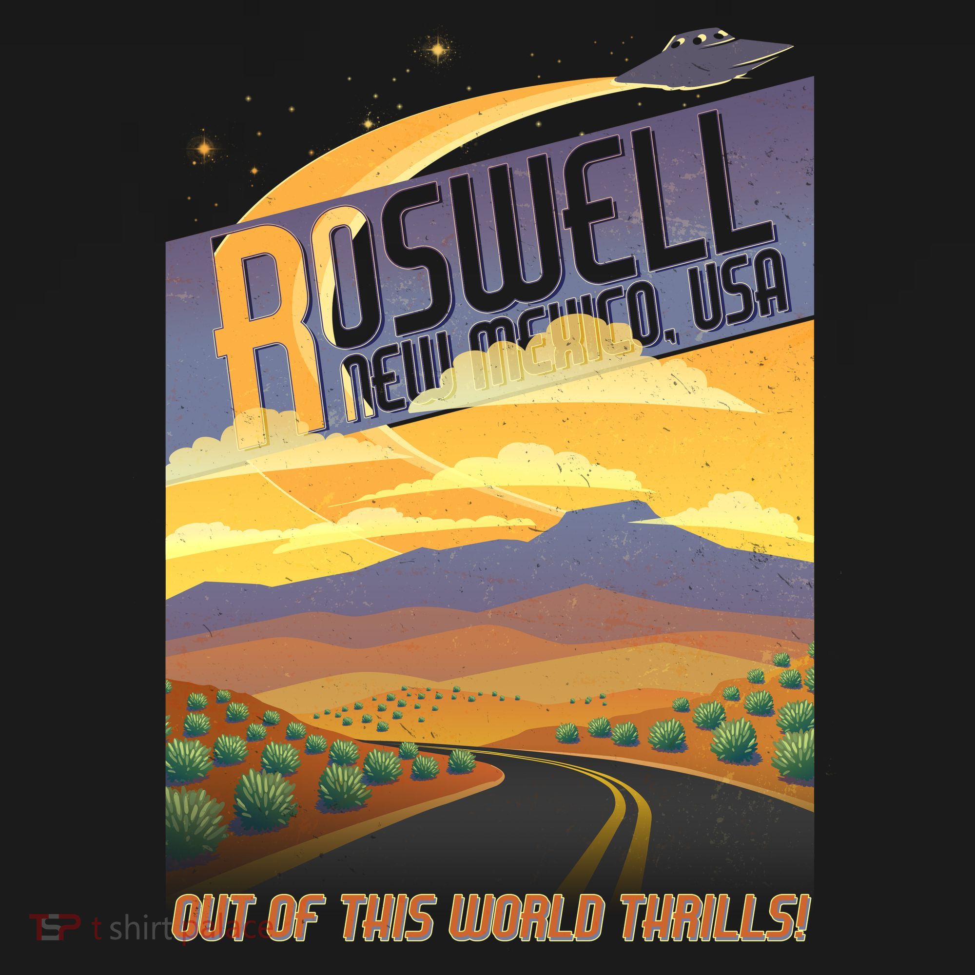 Roswell New Mexico Travel Poster Ornament