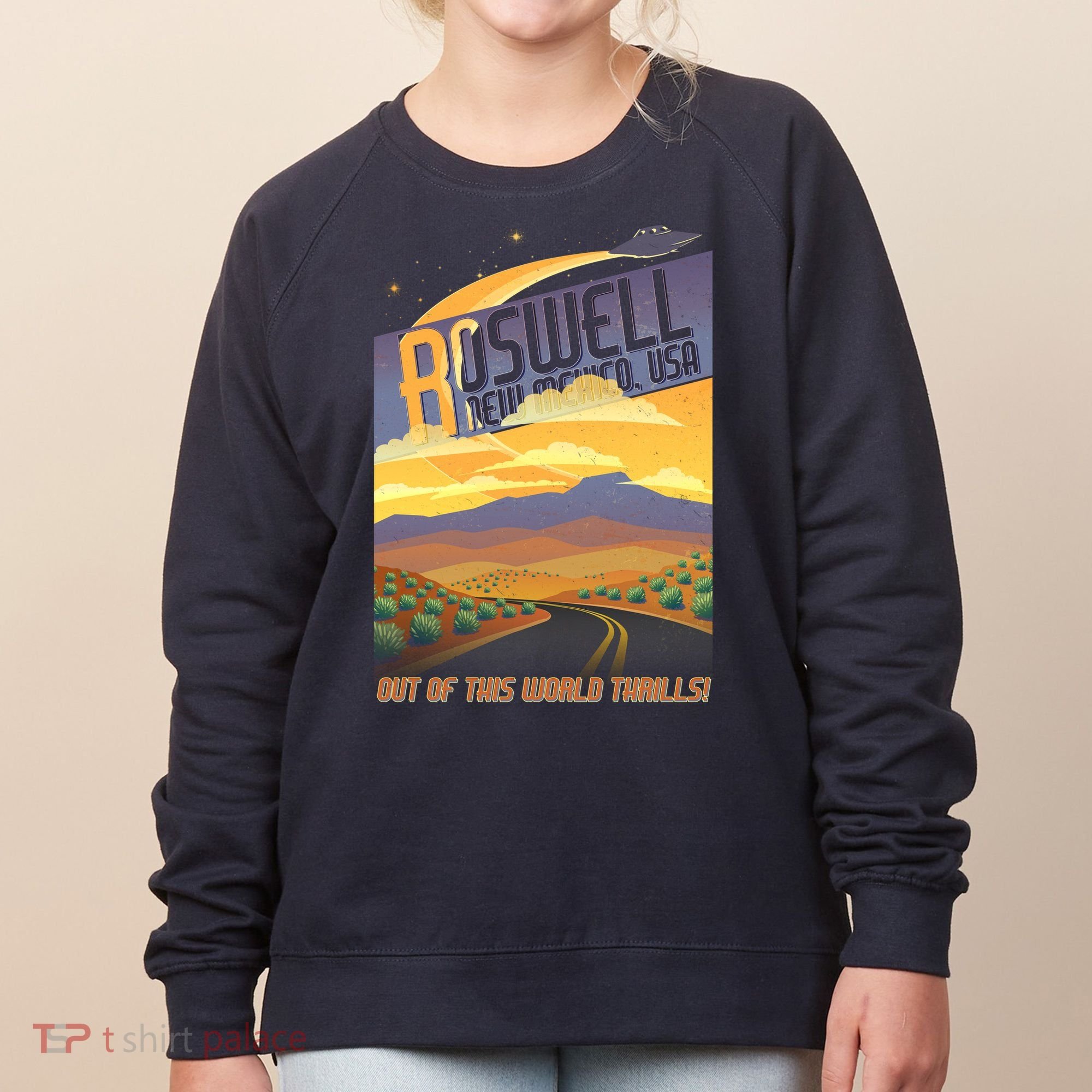 Roswell New Mexico Travel Poster Women's Sweatshirt