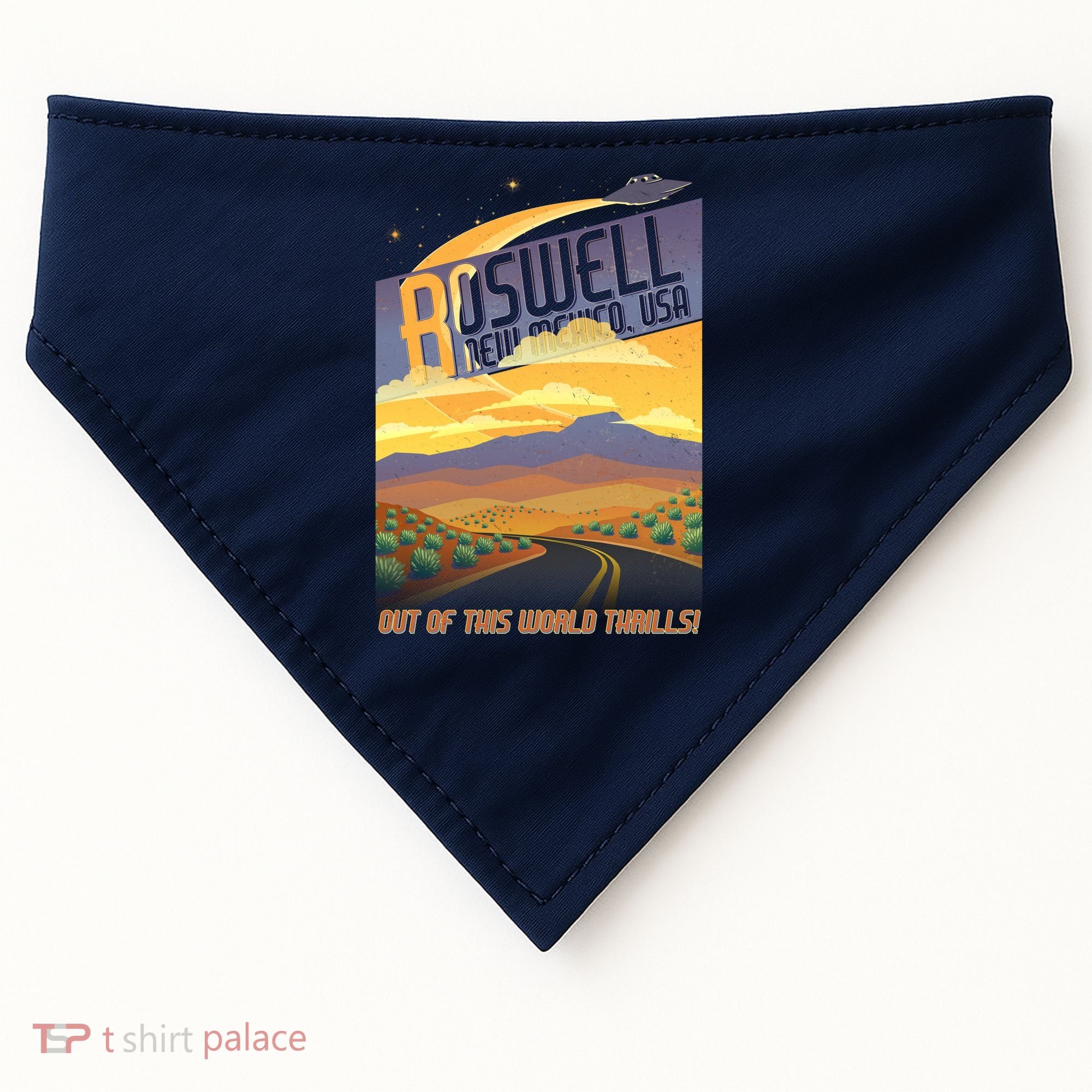 Roswell New Mexico Travel Poster USA-Made Doggie Bandana
