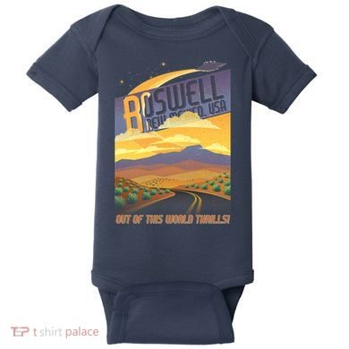 Roswell New Mexico Travel Poster Baby Bodysuit