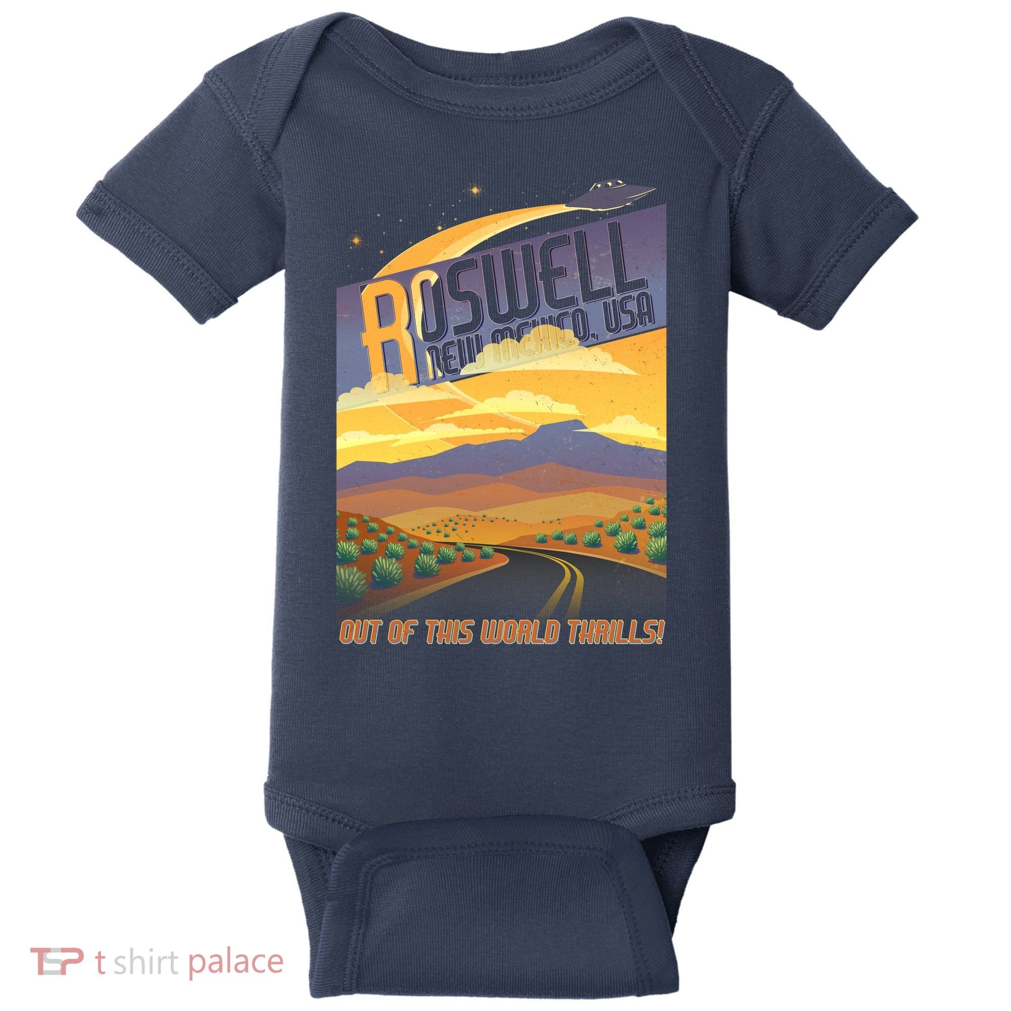 Roswell New Mexico Travel Poster Baby Bodysuit