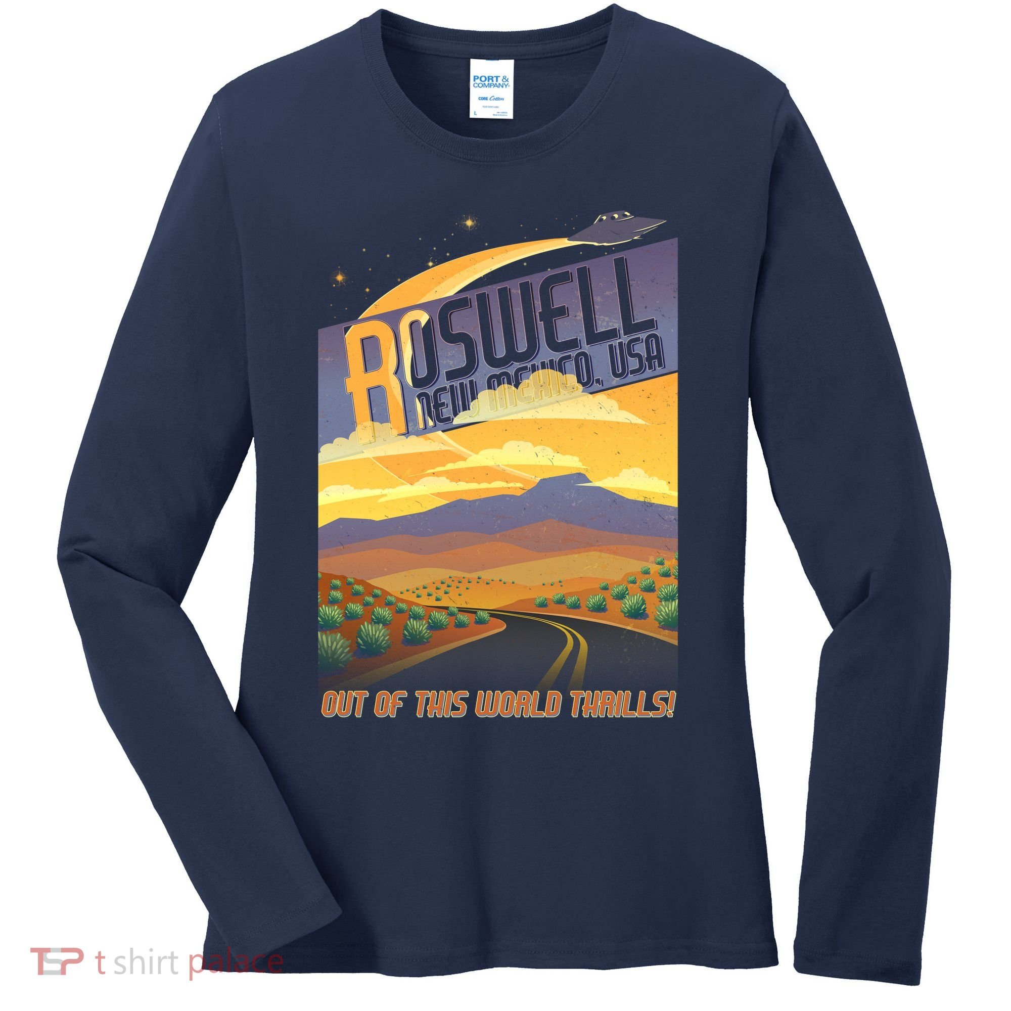 Roswell New Mexico Travel Poster Women's Long Sleeve Shirt