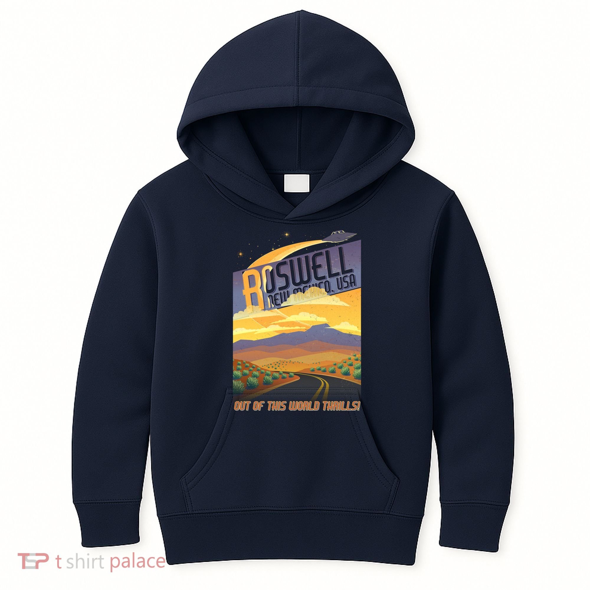 Roswell New Mexico Travel Poster Kids Hoodie