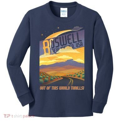 Roswell New Mexico Travel Poster Kids Long Sleeve Shirt