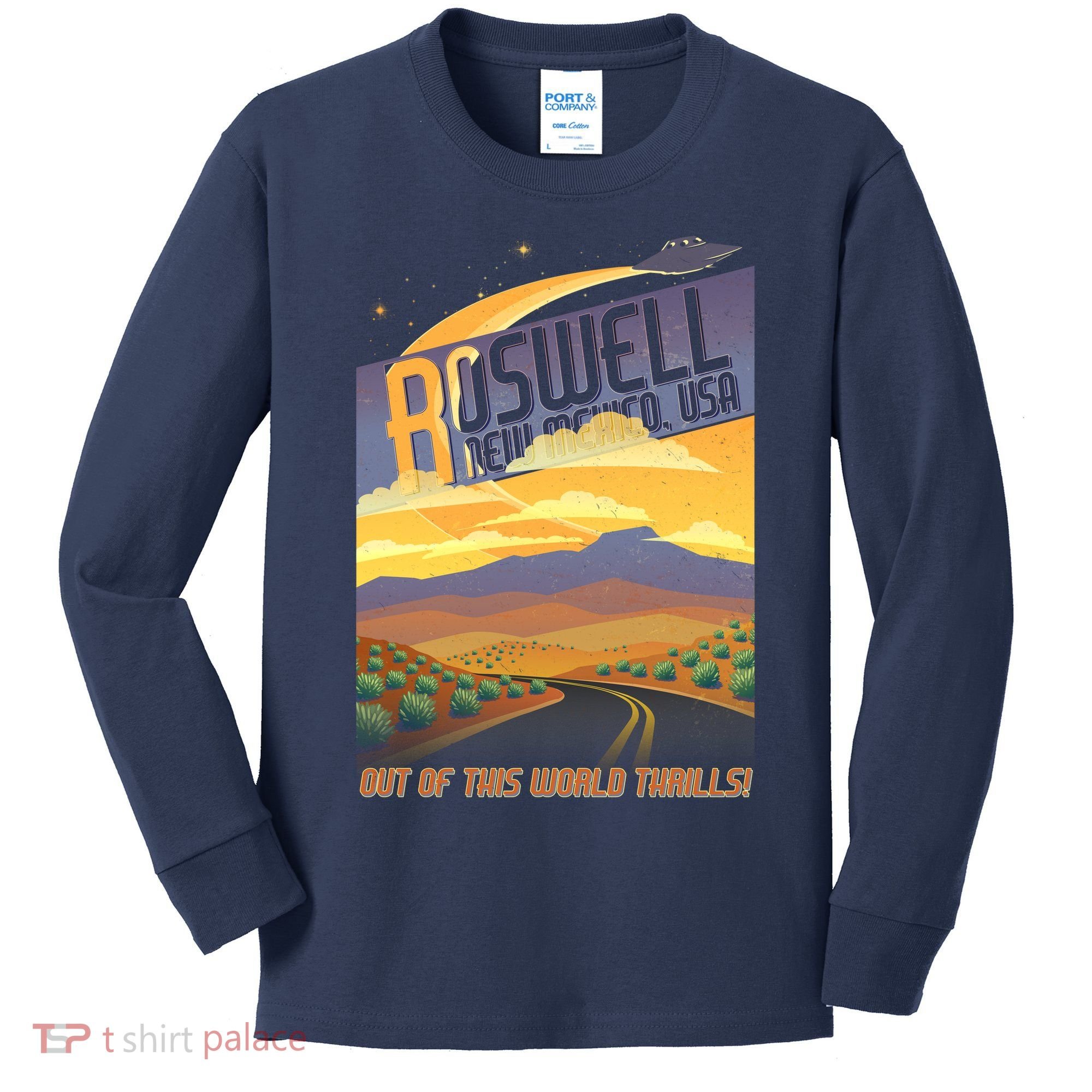 Roswell New Mexico Travel Poster Kids Long Sleeve Shirt