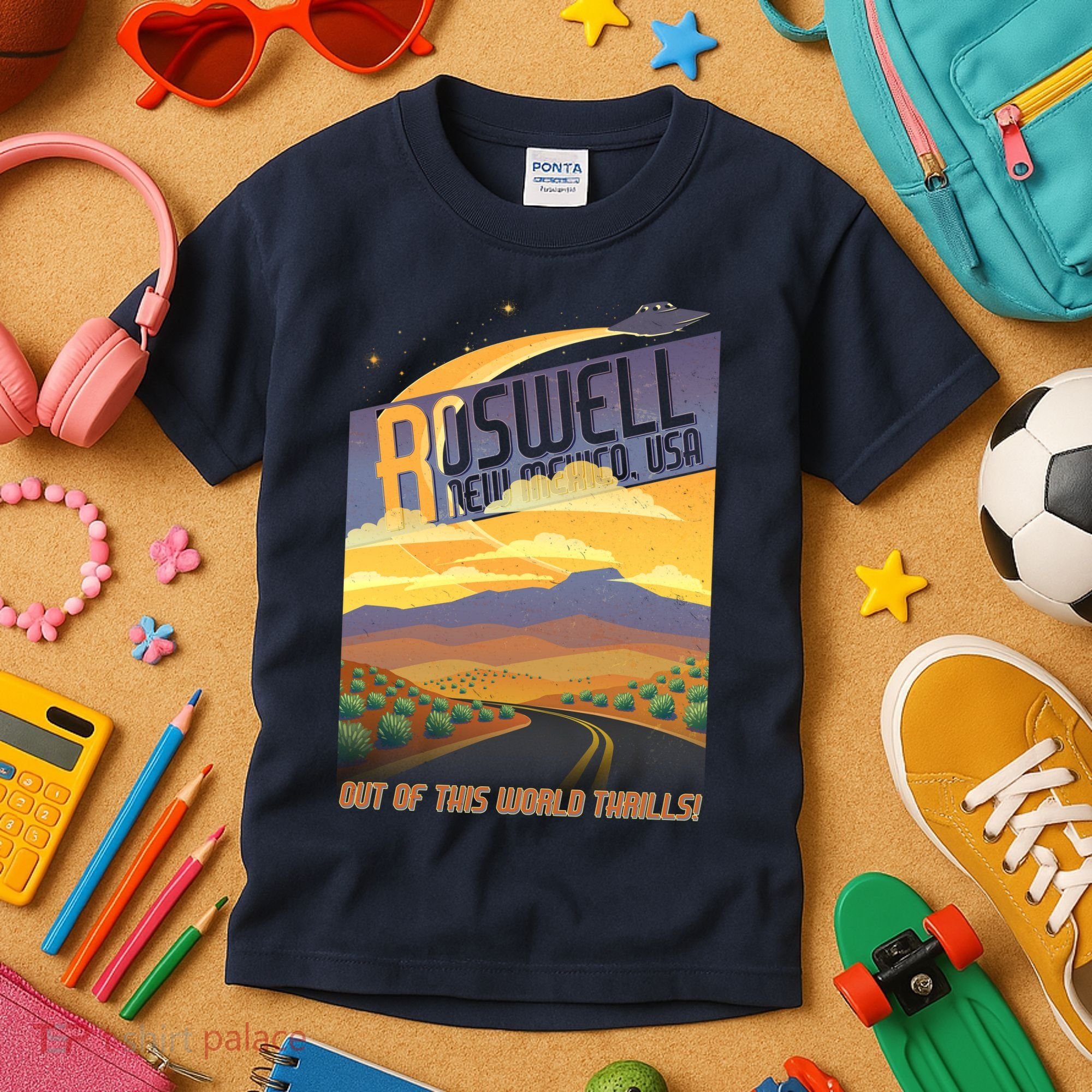 Roswell New Mexico Travel Poster Kids T-Shirt