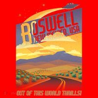 Roswell New Mexico Travel Poster Santa Hat thumb 1