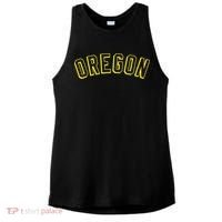 Retro Oregon Throwback Yellow Oregon Kids Ladies PosiCharge Tri-Blend Wicking Tank thumb 0