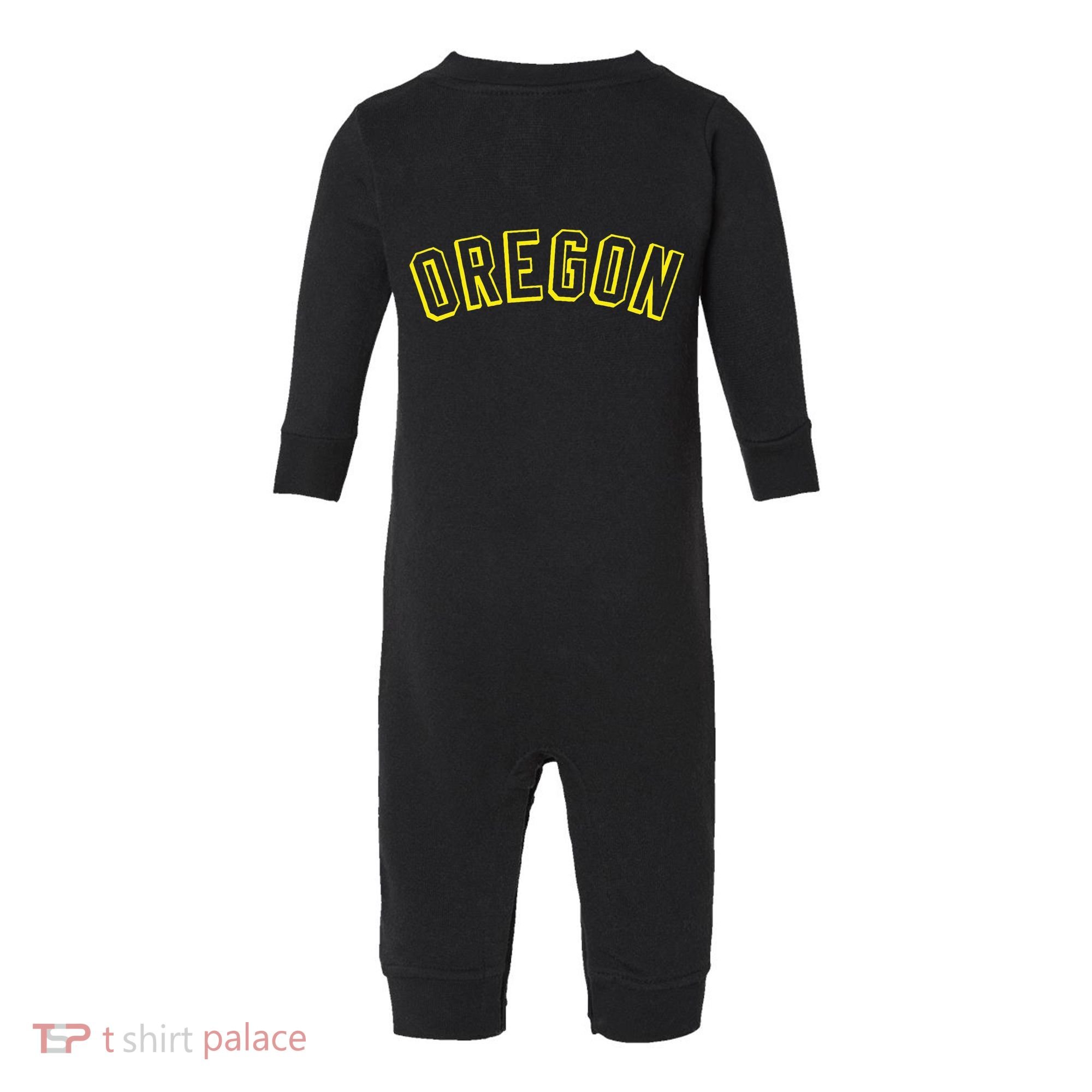 Retro Oregon Throwback Yellow Oregon Kids Infant Fleece One Piece