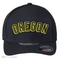 Retro Oregon Throwback Yellow Oregon Kids Flexfit Unipanel Trucker Cap thumb 0
