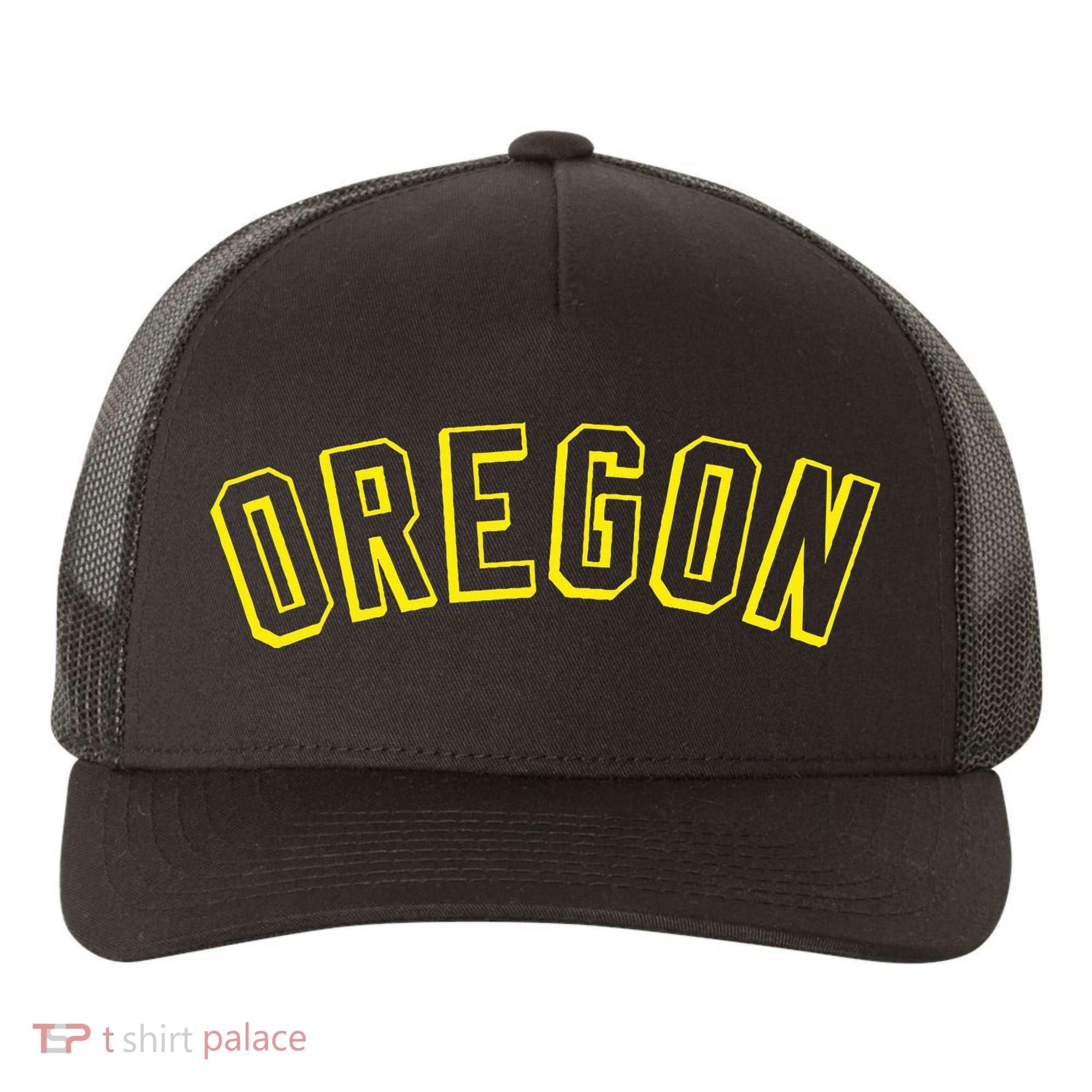 Retro Oregon Throwback Yellow Oregon Kids Yupoong Adult 5-Panel Trucker Hat