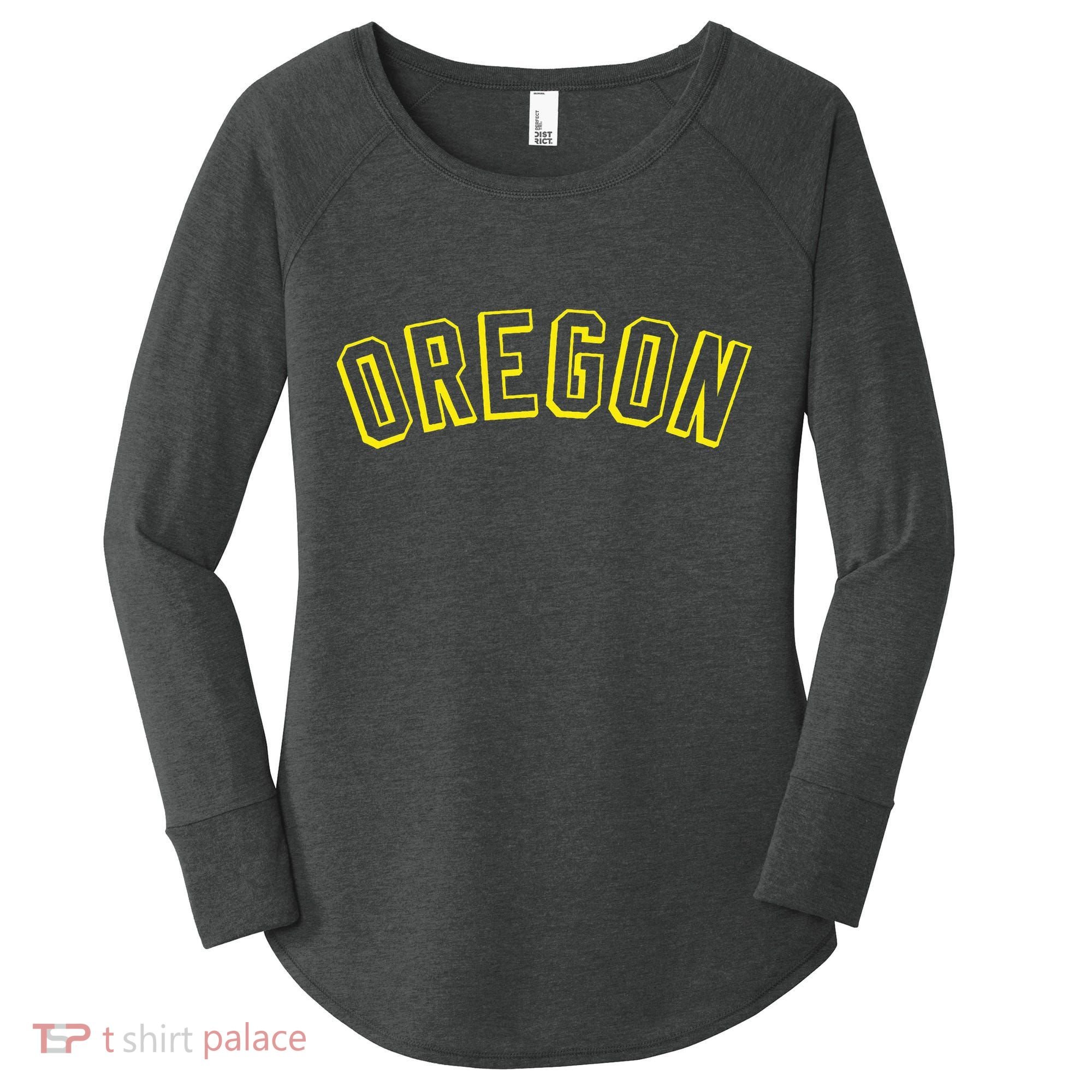 Retro Oregon Throwback Yellow Oregon Kids Women's Perfect Tri Tunic Long Sleeve Shirt
