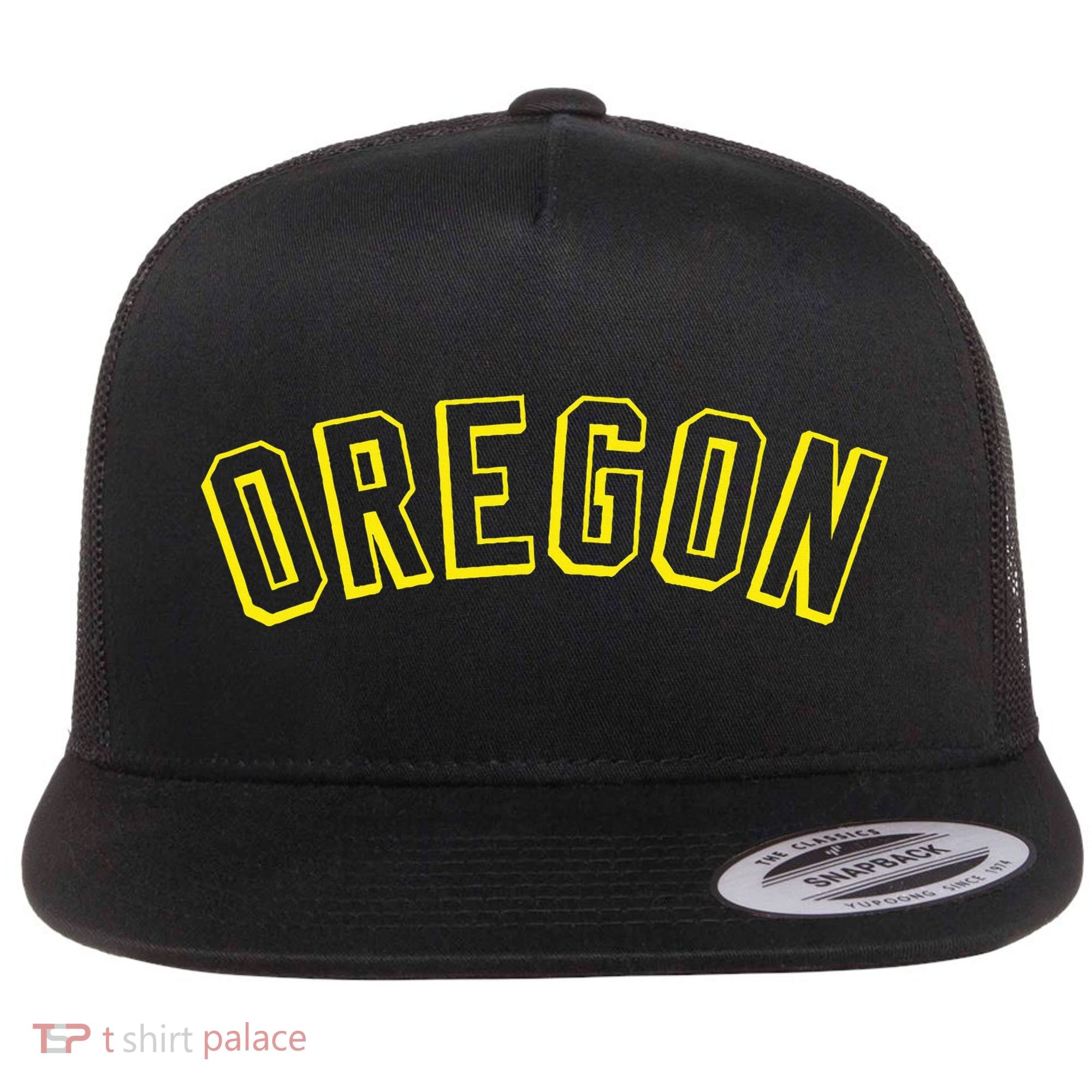 Retro Oregon Throwback Yellow Oregon Kids Flat Bill Trucker Hat
