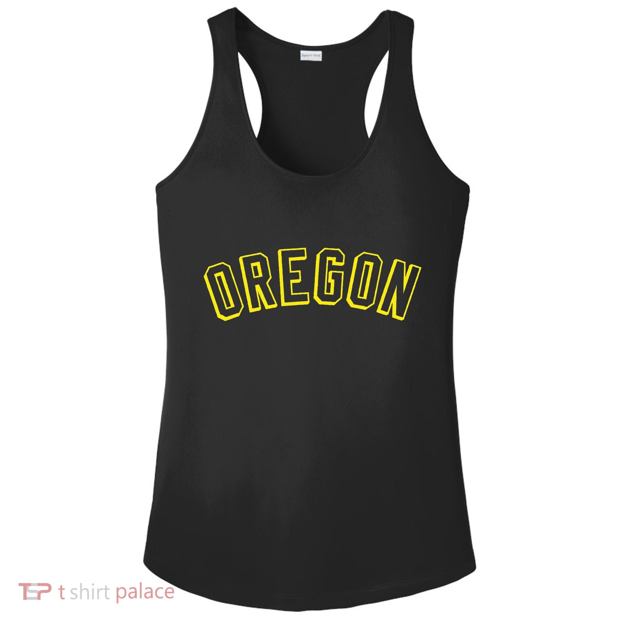 Retro Oregon Throwback Yellow Oregon Kids Ladies PosiCharge Competitor Racerback Tank