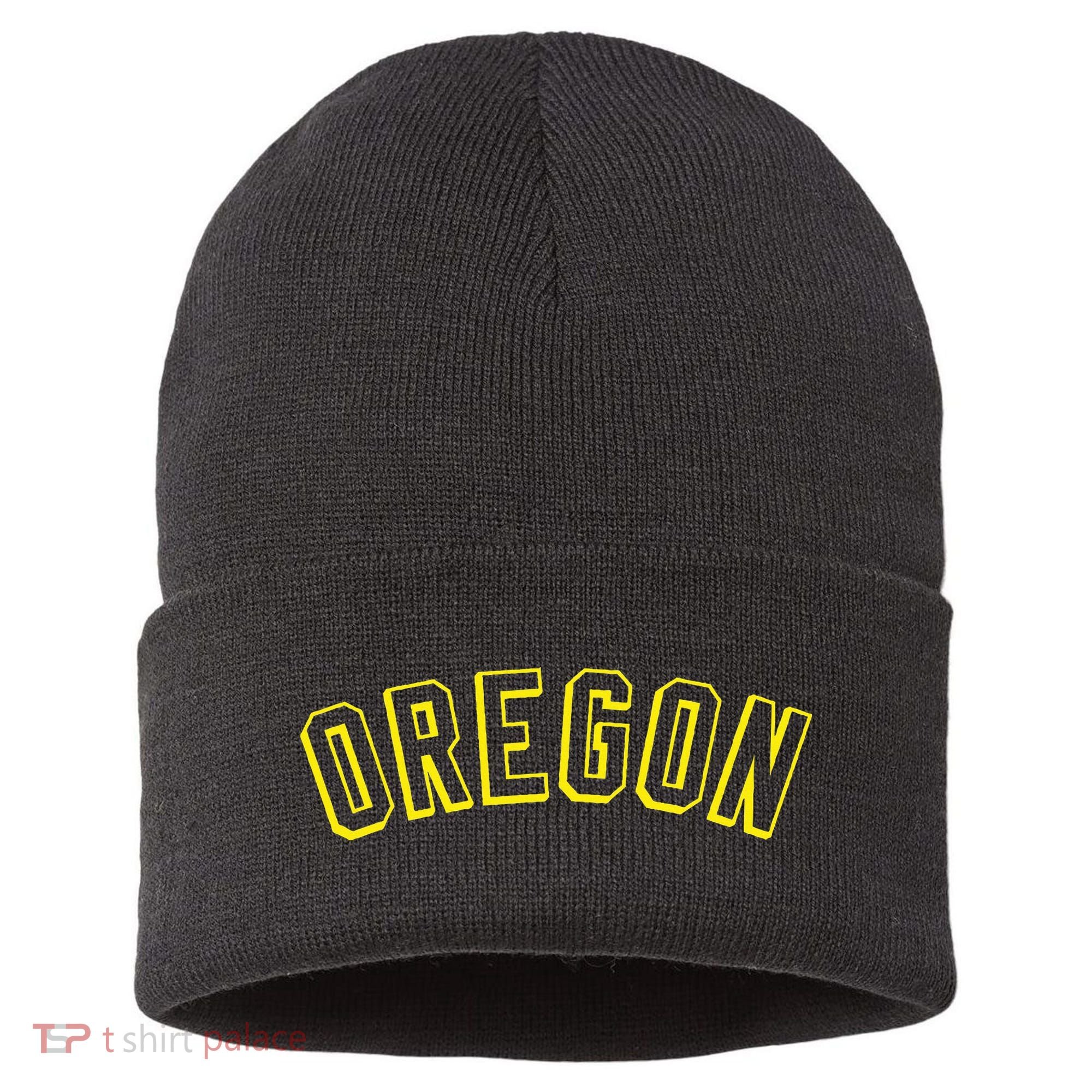 Retro Oregon Throwback Yellow Oregon Kids Sustainable Knit Beanie