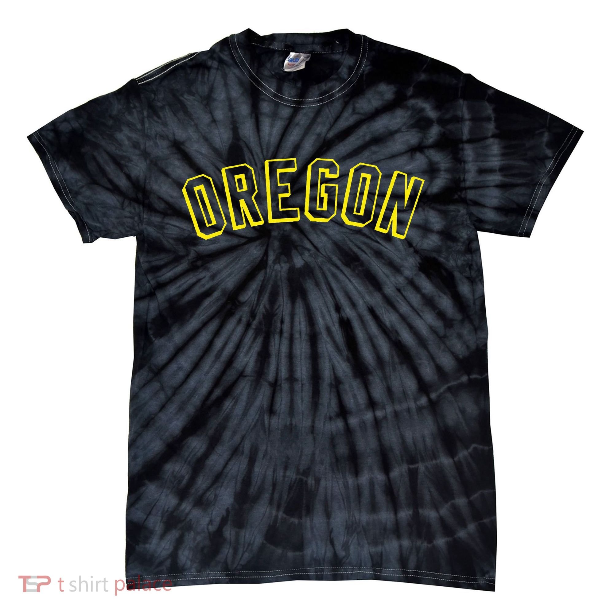 Retro Oregon Throwback Yellow Oregon Kids Tie-Dye T-Shirt