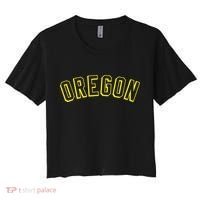 Retro Oregon Throwback Yellow Oregon Kids Women's Crop Top Tee thumb 0