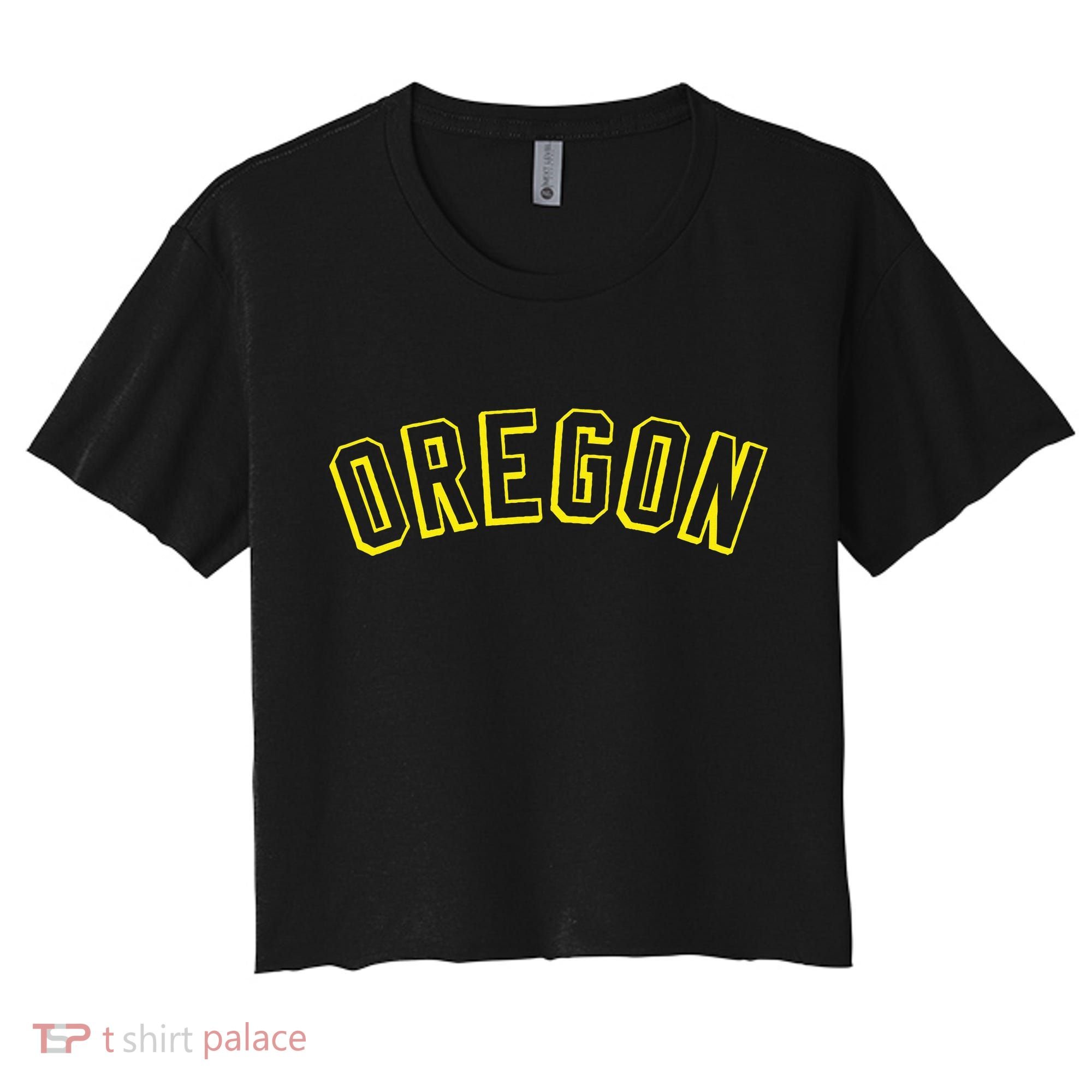Retro Oregon Throwback Yellow Oregon Kids Women's Crop Top Tee
