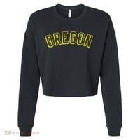 Retro Oregon Throwback Yellow Oregon Kids Cropped Pullover Crew thumb 0