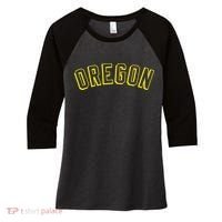 Retro Oregon Throwback Yellow Oregon Kids Women's Tri-Blend 3/4-Sleeve Raglan Shirt thumb 0