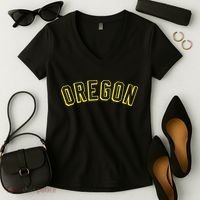 Retro Oregon Throwback Yellow Oregon Kids Women's V-Neck T-Shirt thumb 2