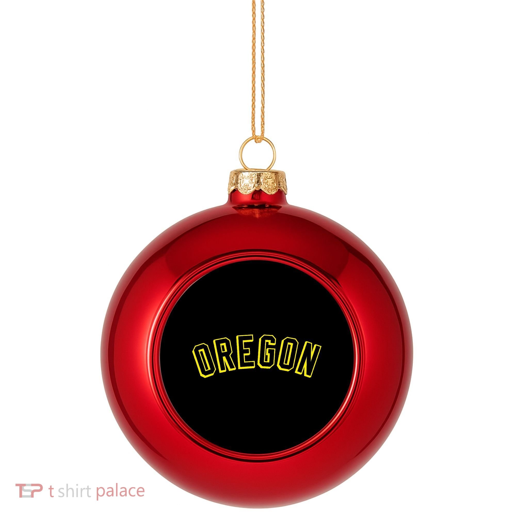 Retro Oregon Throwback Yellow Oregon Kids Plastic Christmas Ball Ornament