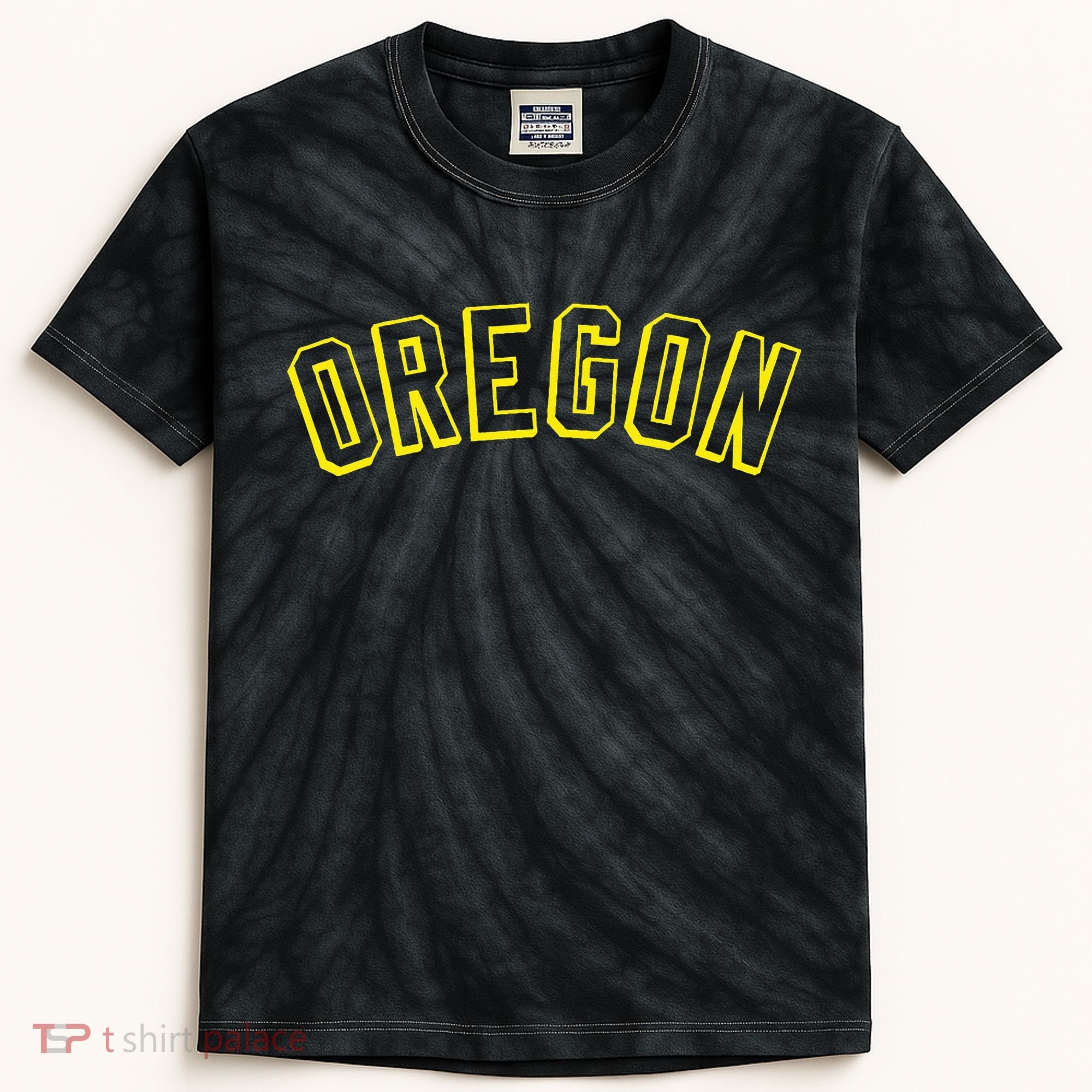 Retro Oregon Throwback Yellow Oregon Kids Kids Tie-Dye T-Shirt
