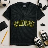 Retro Oregon Throwback Yellow Oregon Kids Kids Tie-Dye T-Shirt thumb 2