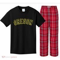 Retro Oregon Throwback Yellow Oregon Kids Kids Plaid Pajama Set thumb 0
