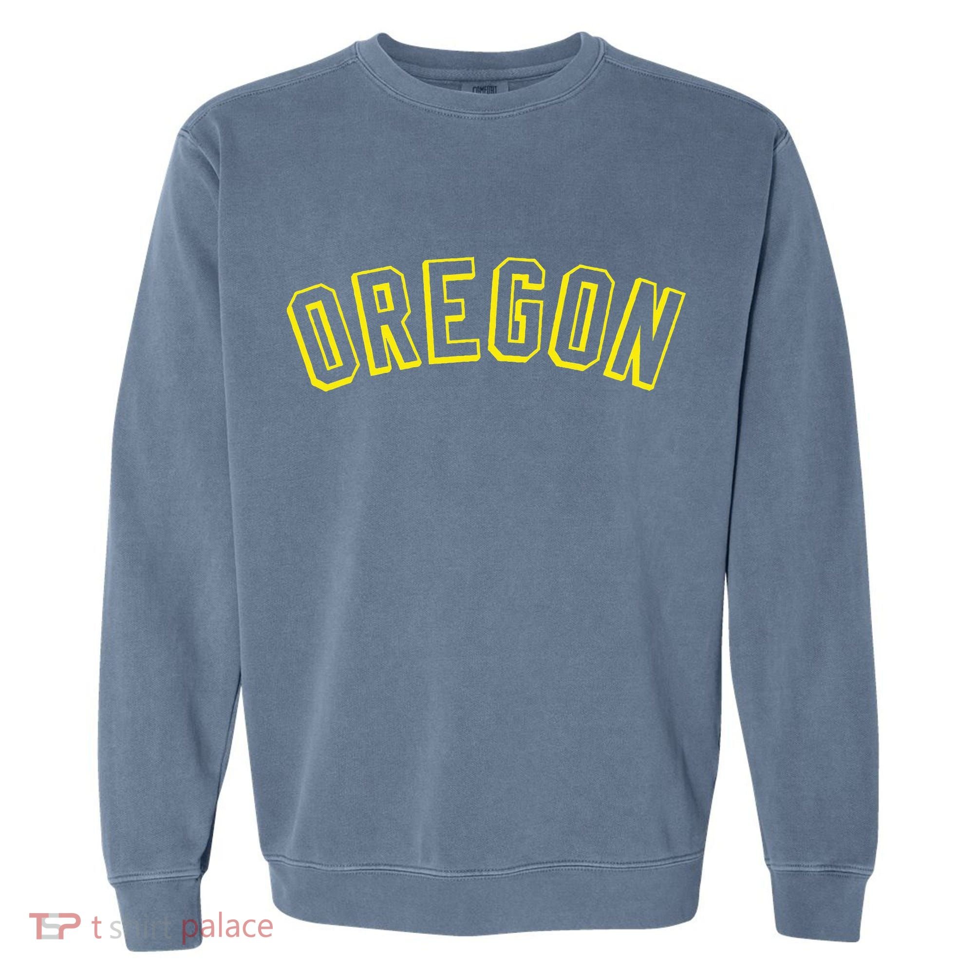 Retro Oregon Throwback Yellow Oregon Kids Garment-Dyed Sweatshirt
