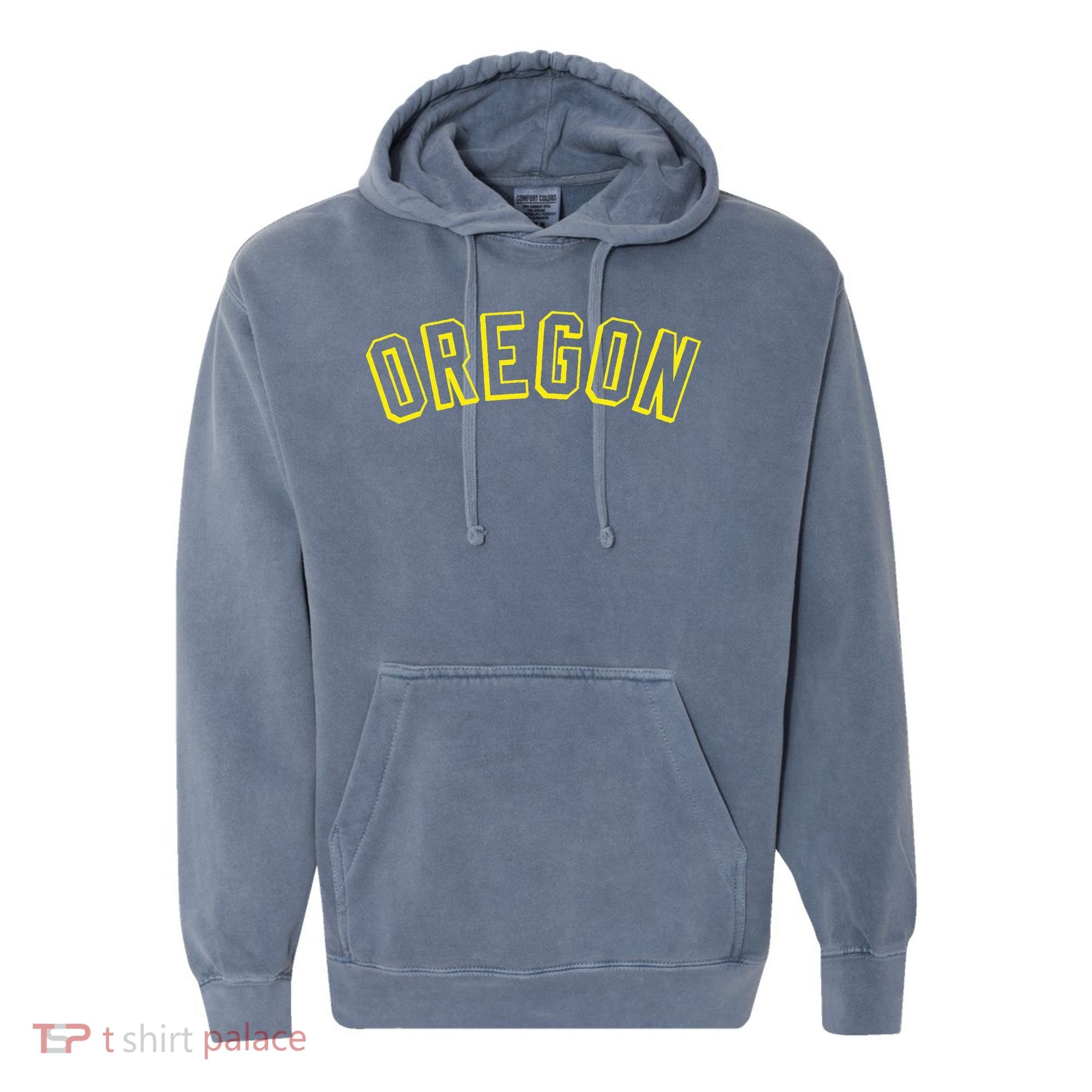 Retro Oregon Throwback Yellow Oregon Kids Comfort Colors Garment-Dyed Hooded Sweatshirt