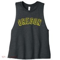 Retro Oregon Throwback Yellow Oregon Kids Women's Racerback Cropped Tank thumb 0