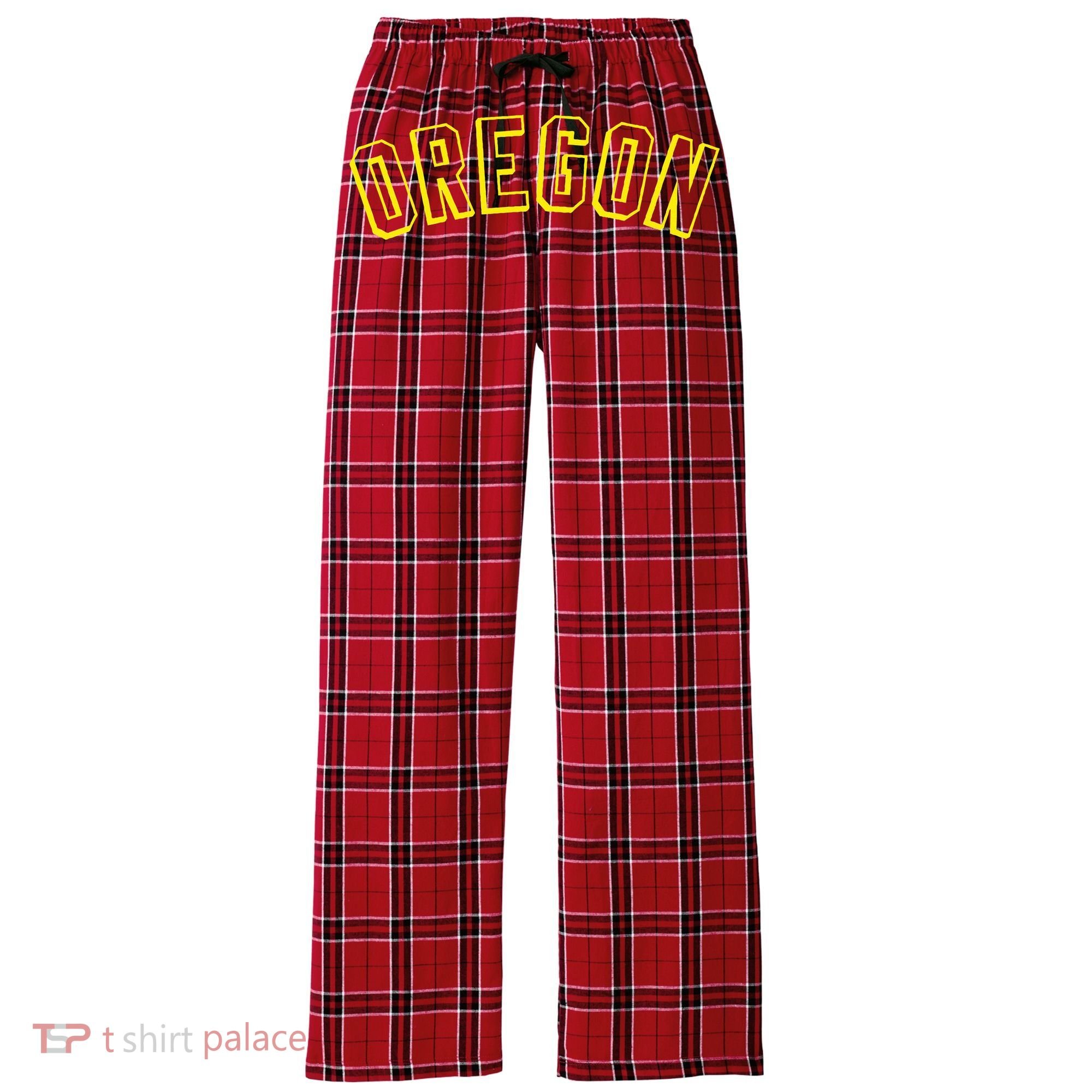 Retro Oregon Throwback Yellow Oregon Kids Women's Flannel Plaid Pajama Pants