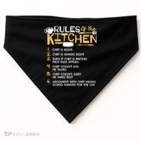 Rules Of The Kitchen Culinary Restaurant Chef Cooking Funny Gift USA-Made Doggie Bandana thumb 0