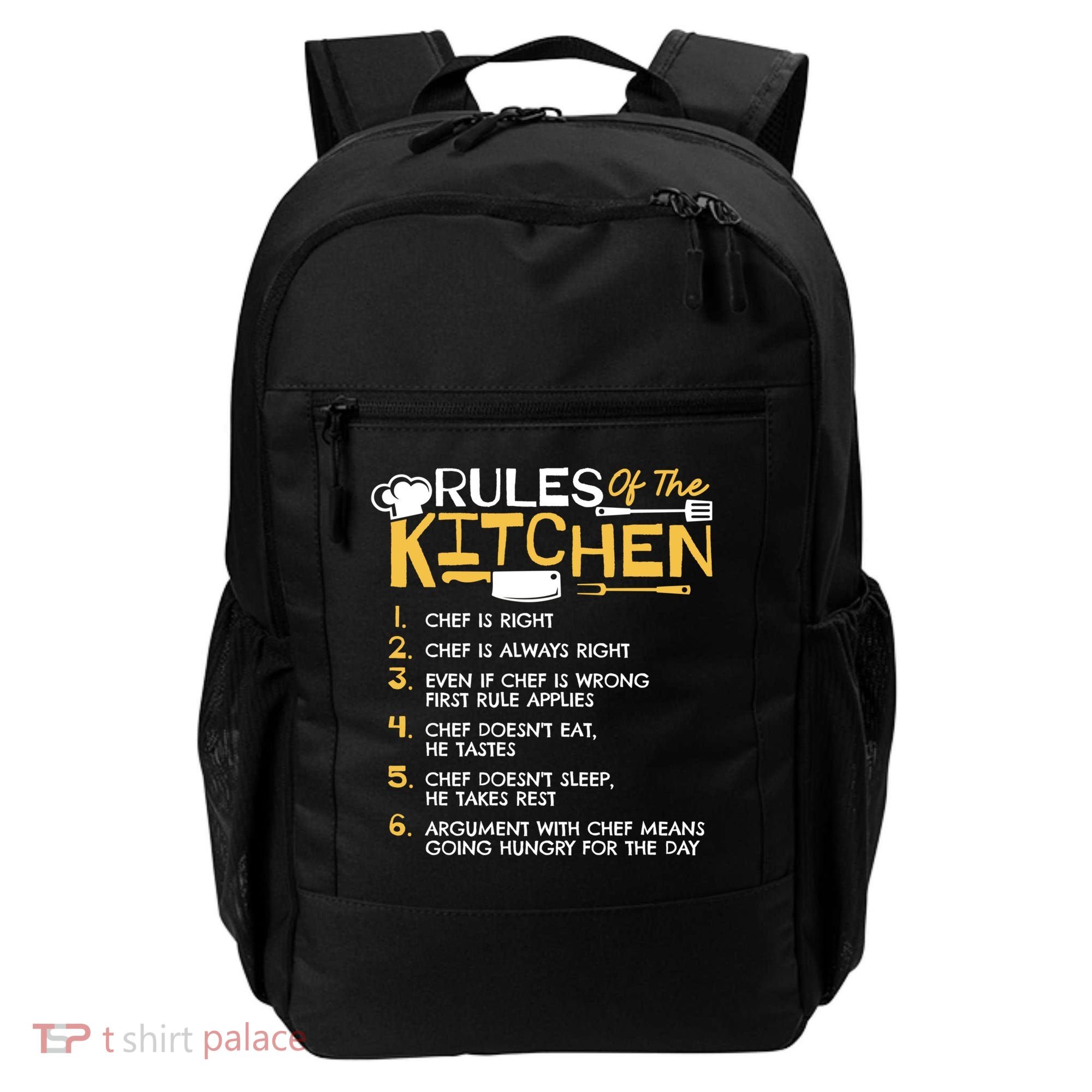 Rules Of The Kitchen Culinary Restaurant Chef Cooking Funny Gift Backpack