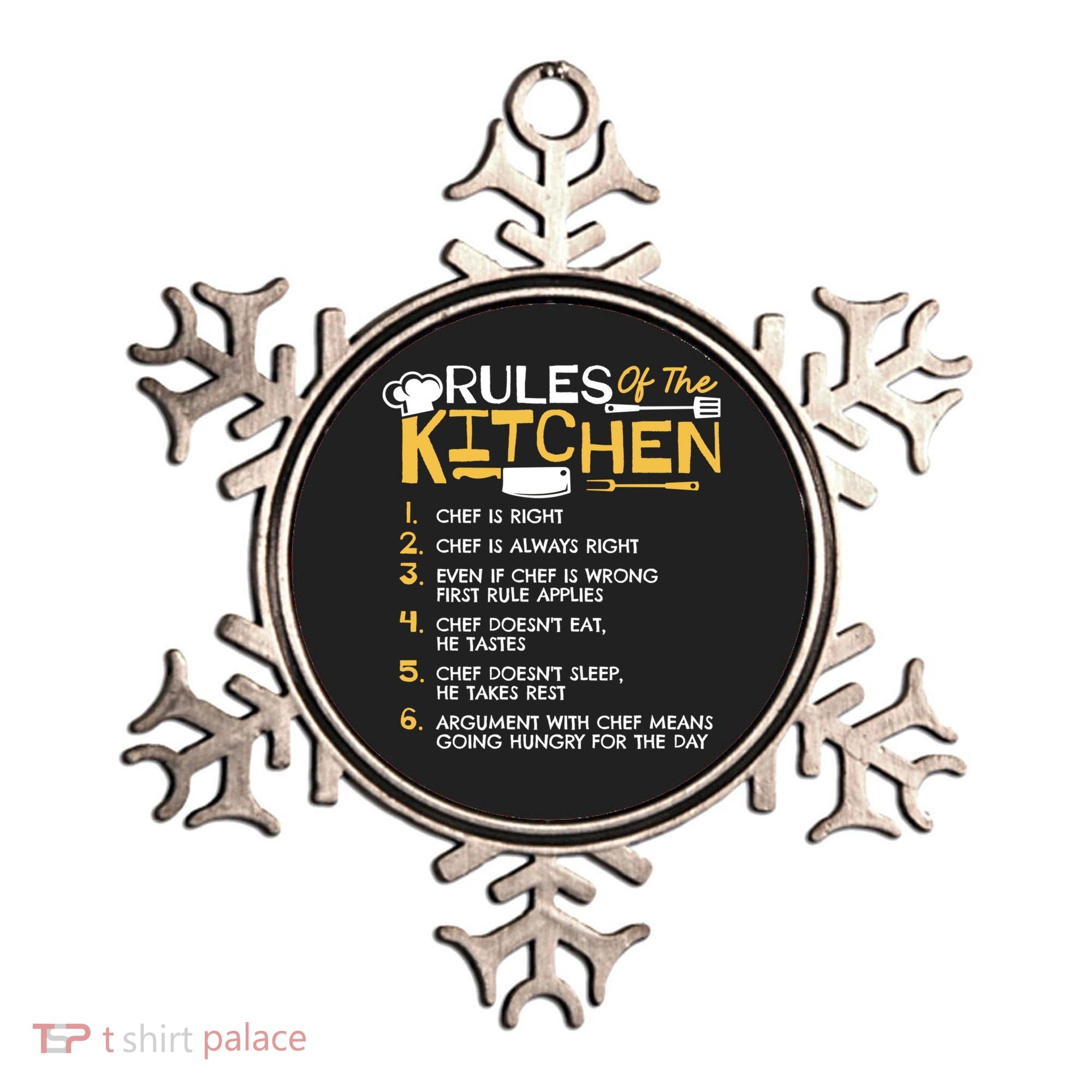 Rules Of The Kitchen Culinary Restaurant Chef Cooking Funny Gift Ornament