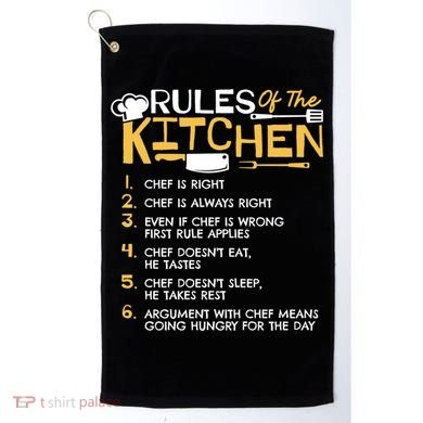 Rules Of The Kitchen Culinary Restaurant Chef Cooking Funny Gift Golf Towel