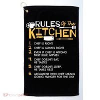 Rules Of The Kitchen Culinary Restaurant Chef Cooking Funny Gift Golf Towel thumb 0