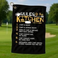 Rules Of The Kitchen Culinary Restaurant Chef Cooking Funny Gift Golf Towel thumb 1
