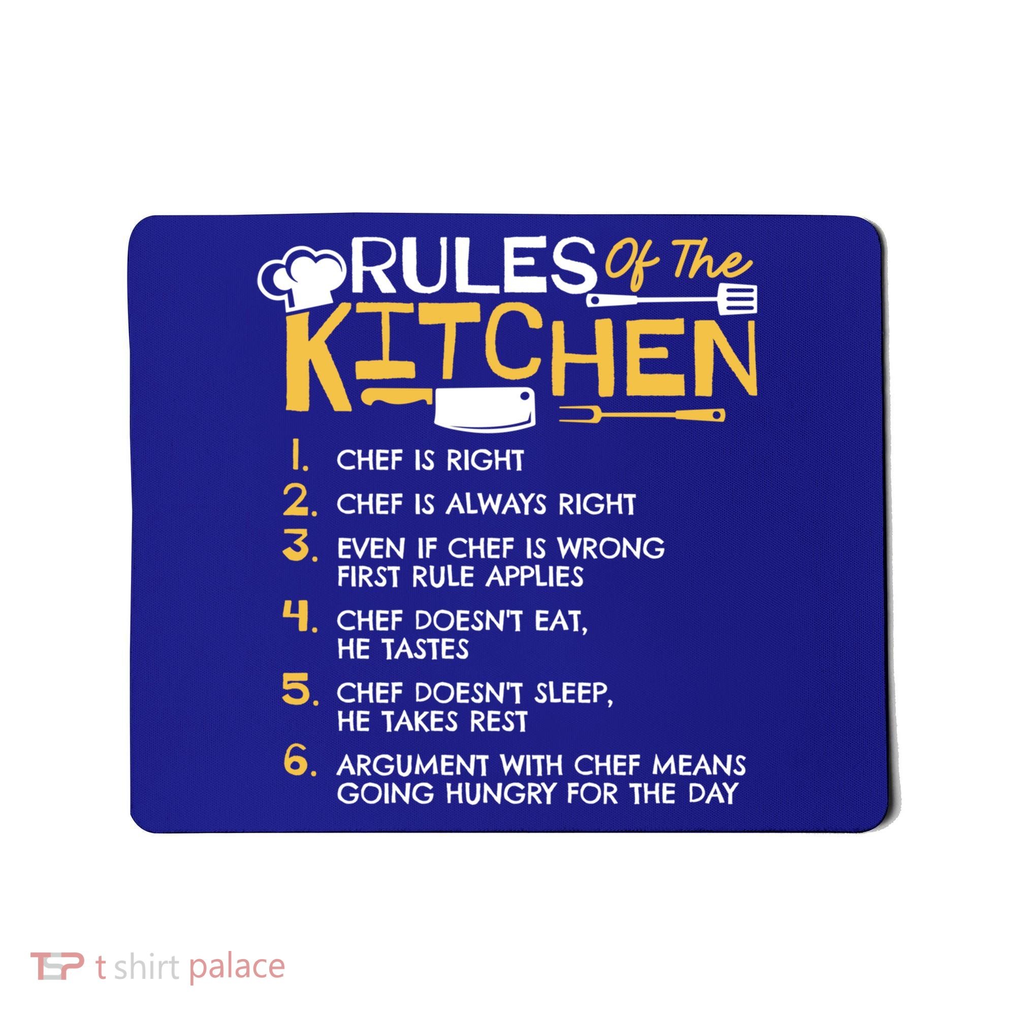 Rules Of The Kitchen Culinary Restaurant Chef Cooking Funny Gift Mousepad